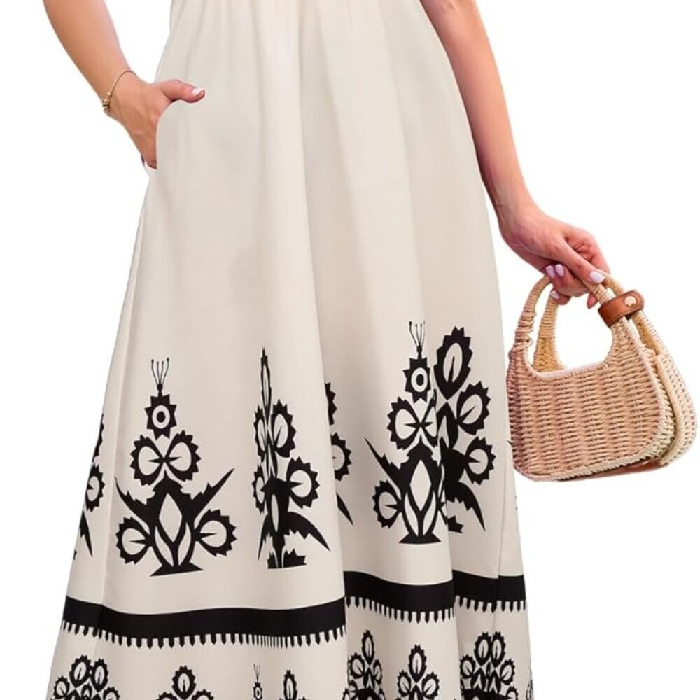 Women Floral Maxi Dress Spaghetti Strap Beach Summer Casual Light